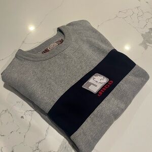 JNCO Flamehead Large Grey Embroidered Logo Crewneck Sweater Men’s Y2K 90’s